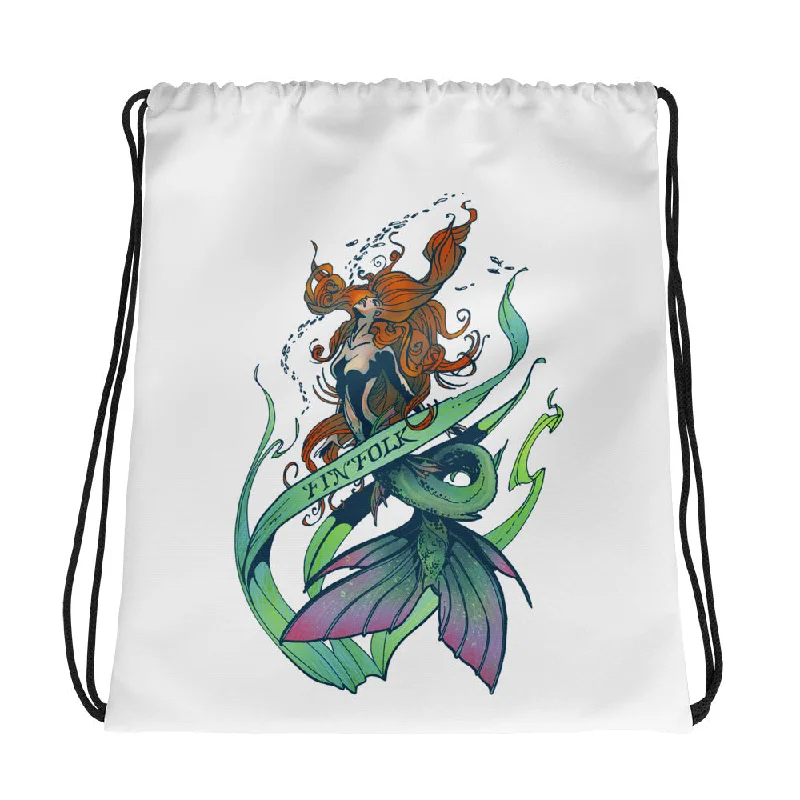 High waist design Watercolor Dream Drawstring Bag