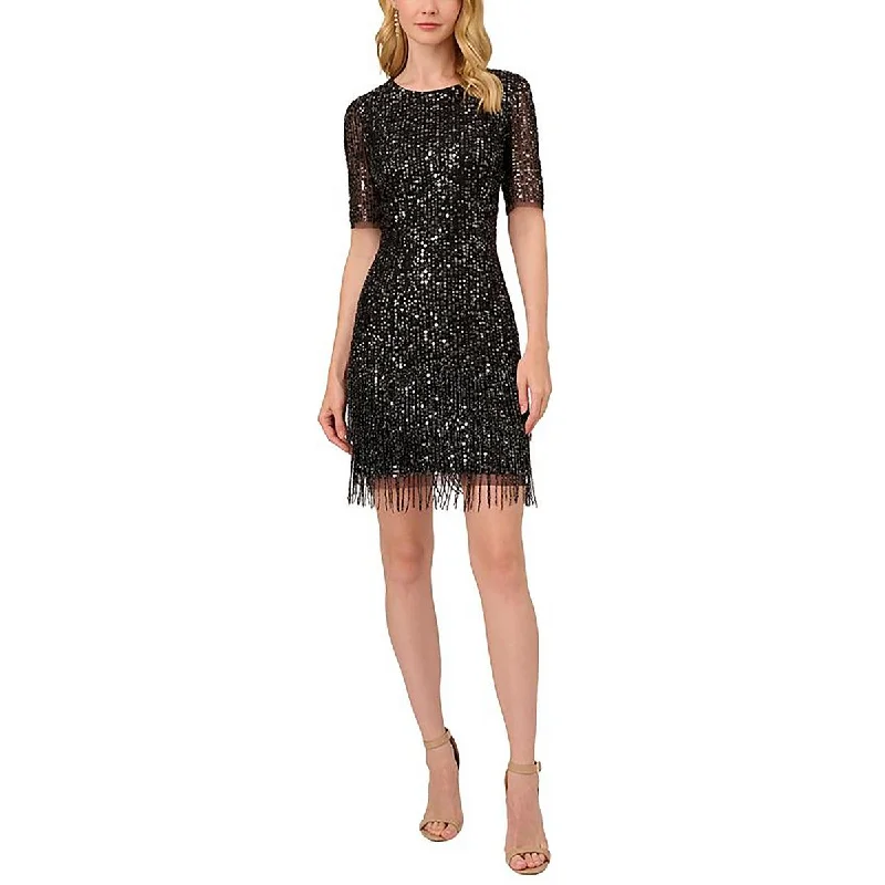 Comfortable Sweaters Adrianna Papell Womens Sequined Mini Cocktail And Party Dress