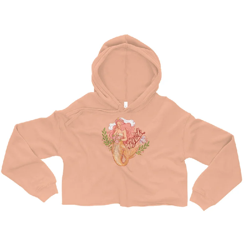 Fresh And Simple Mermaid Bride Crop Hoodie