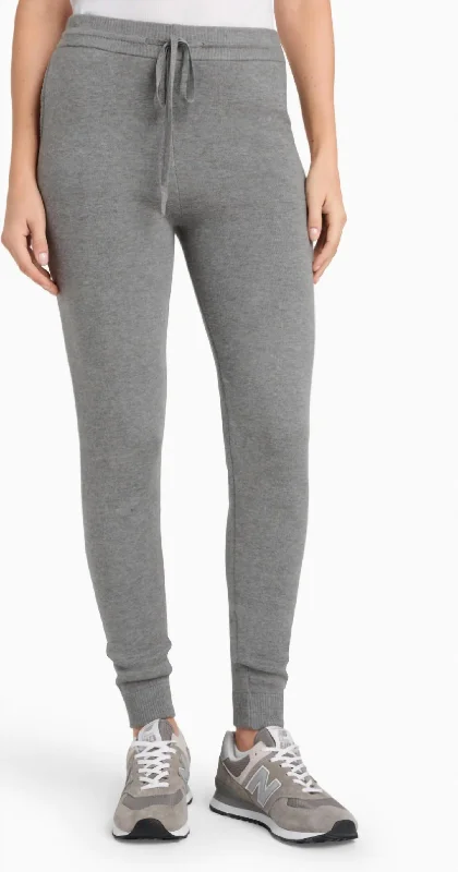 Simple Elegance Kayla Sweater Jogger In Heather Fog