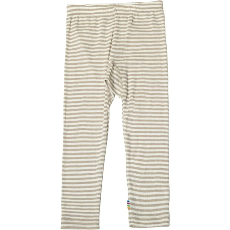 Classic Color Joha Wool/Silk Beige Stripe Leggings