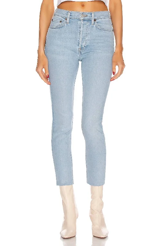 Trendy Wear 90S High Rise Ankle Crop Jeans In Light 2
