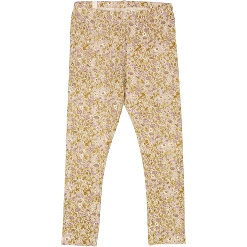 Sports Cool Wheat Fossil Flowers Jersey Leggings