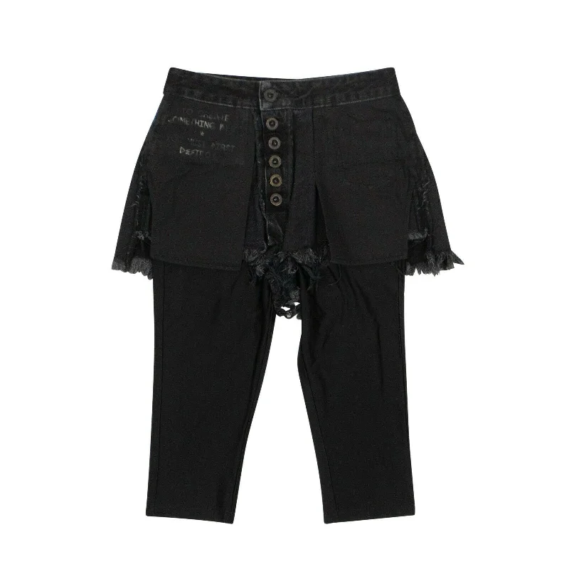 Smart Casuals Unravel Project Reverse Shorts Laye Stretch Leggings - Black