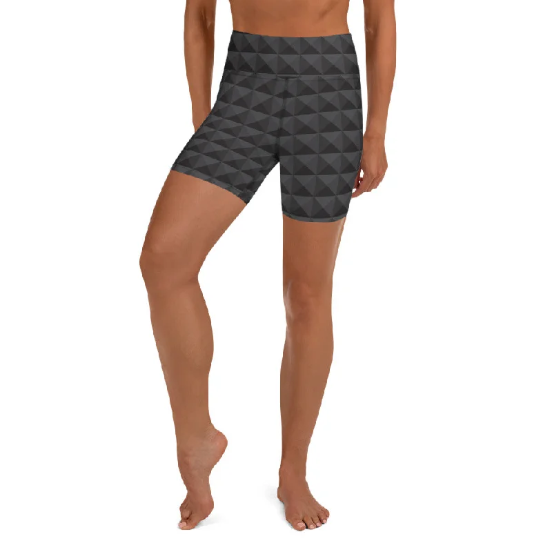 Cozy Layers Seamless Cube Pattern Yoga Shorts