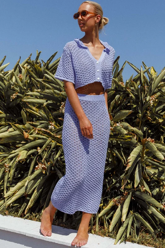 Trendy Looks Summer Sunset Crochet Maxi Skirt Lavender