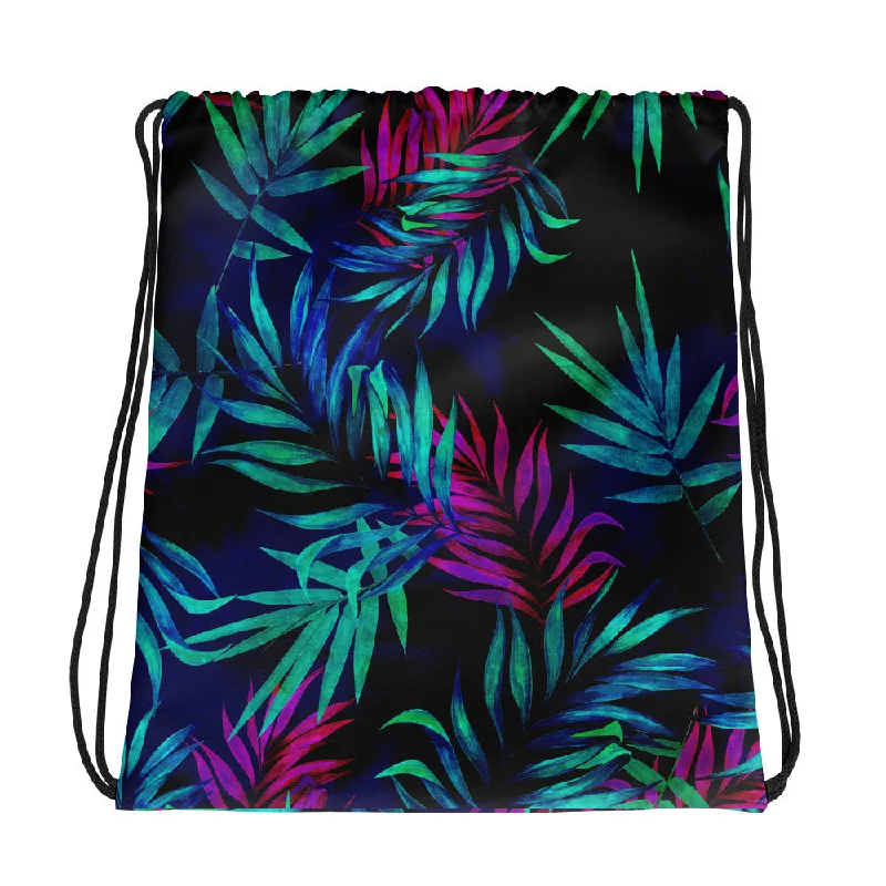 Personalized print Neon Tropics Drawstring Bag