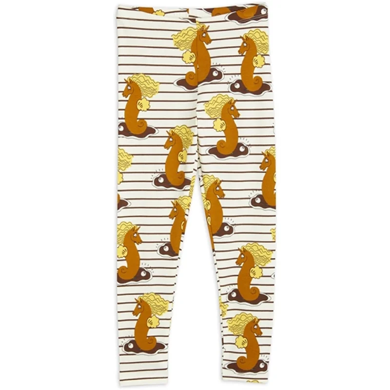 Breathable Design Mini Rodini Unicorn Seahorse AOP Leggings Brown