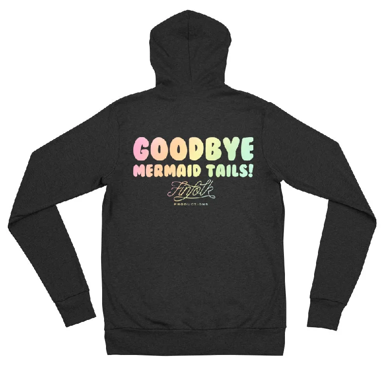 Sports Zipper Style Goodbye Mermaid Tails Lightweight Zip Hoodie