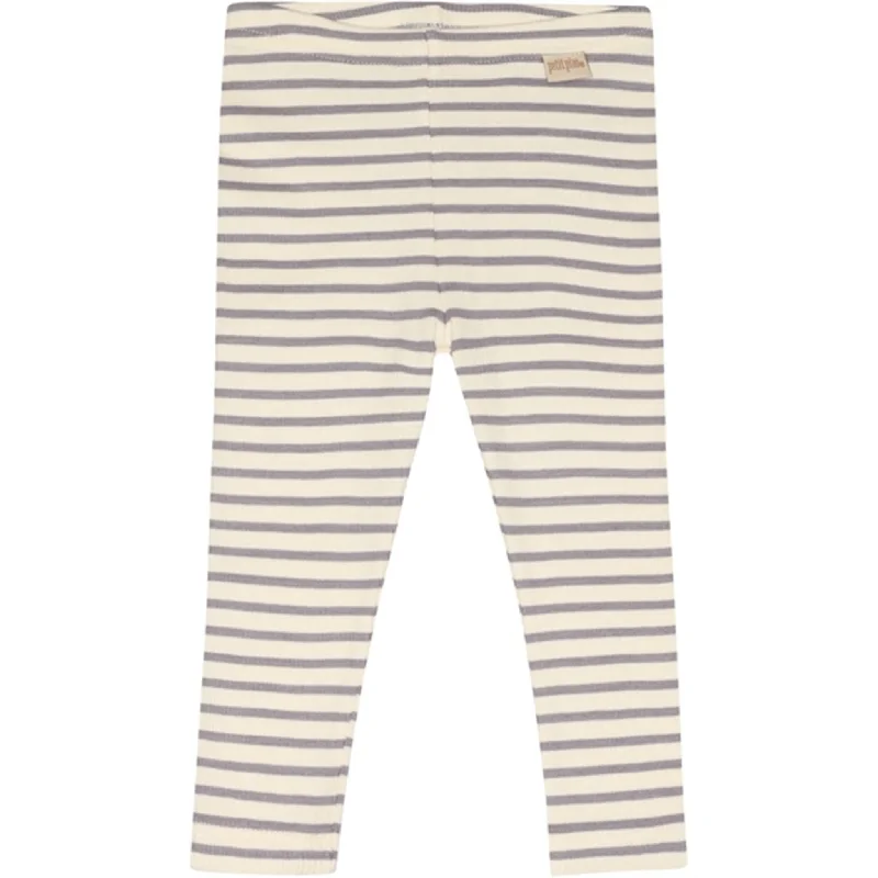 Classic Retro Petit Piao Dusty Lavender/Offwhite Leggings Modal Striped
