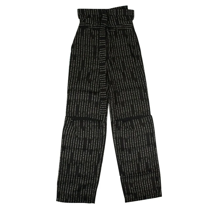 Cozy Sweaters Unravel Project Striped Wide Leg Pants - Black