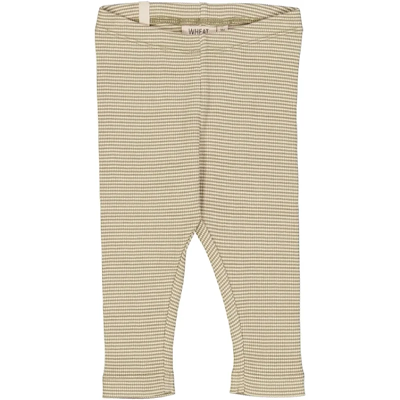 Casual And Versatile Wheat Warm Stone Stripe Jersey Leggings