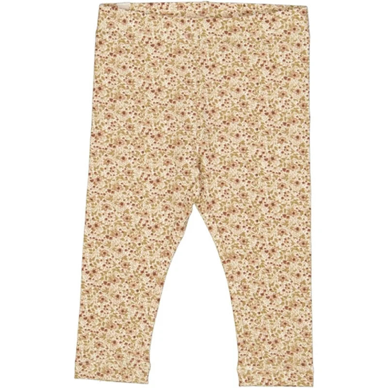 Warm Winter Series Wheat Eggshell Flowers Jersey Leggings