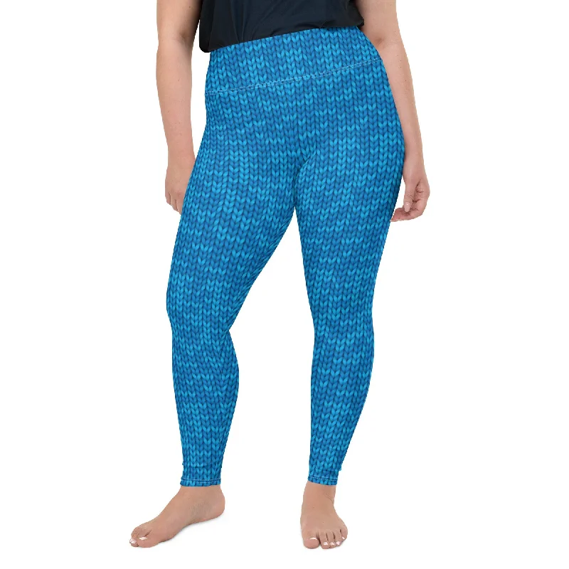 Versatile Comfort Knitted Print Pattern Plus Size Leggings