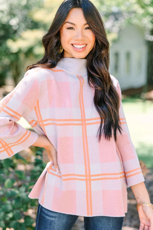 Elegant And Simple Fate: Bring You Back Orange Plaid Sweater