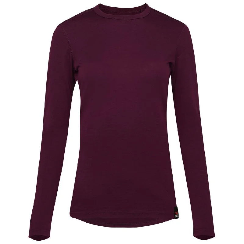 Elegant And Noble Womens Merino 180 Long Sleeve Crew (Wine)