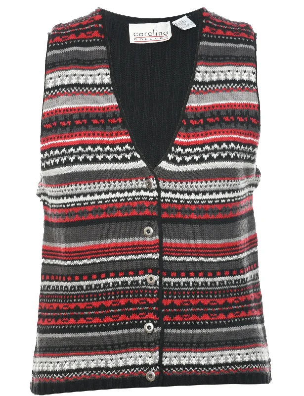 Street Style Multi-colour Christmas Vest - M