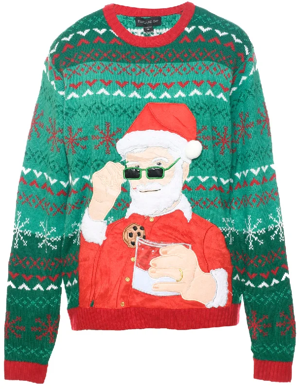 Fashion Style Santa Claus Christmas Jumper - M