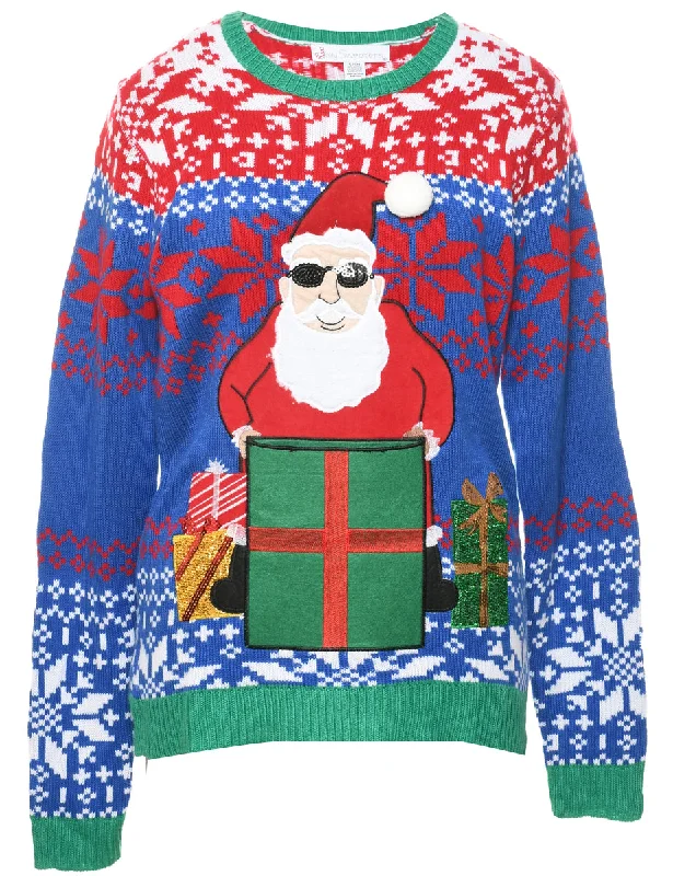 Cozy Shirts Santa Claus Design Christmas Jumper - S