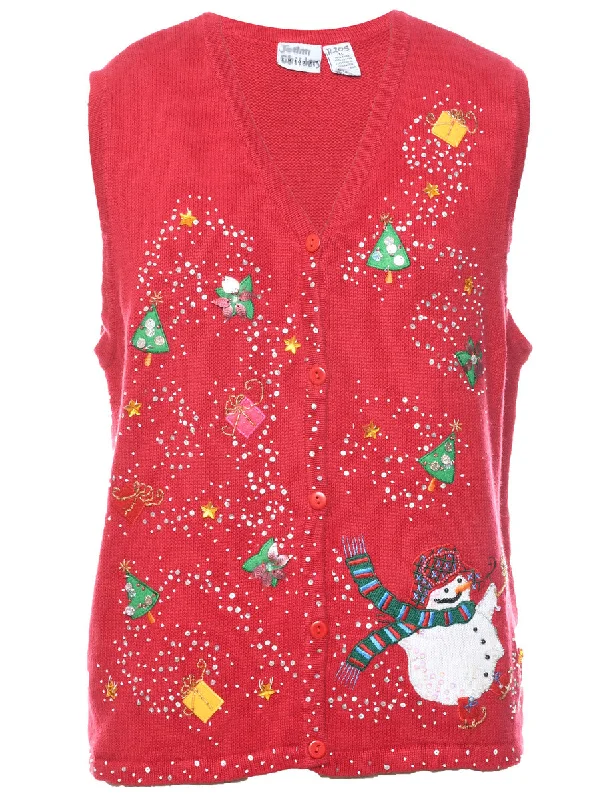 Style Design Snowman Christmas Vest - XL